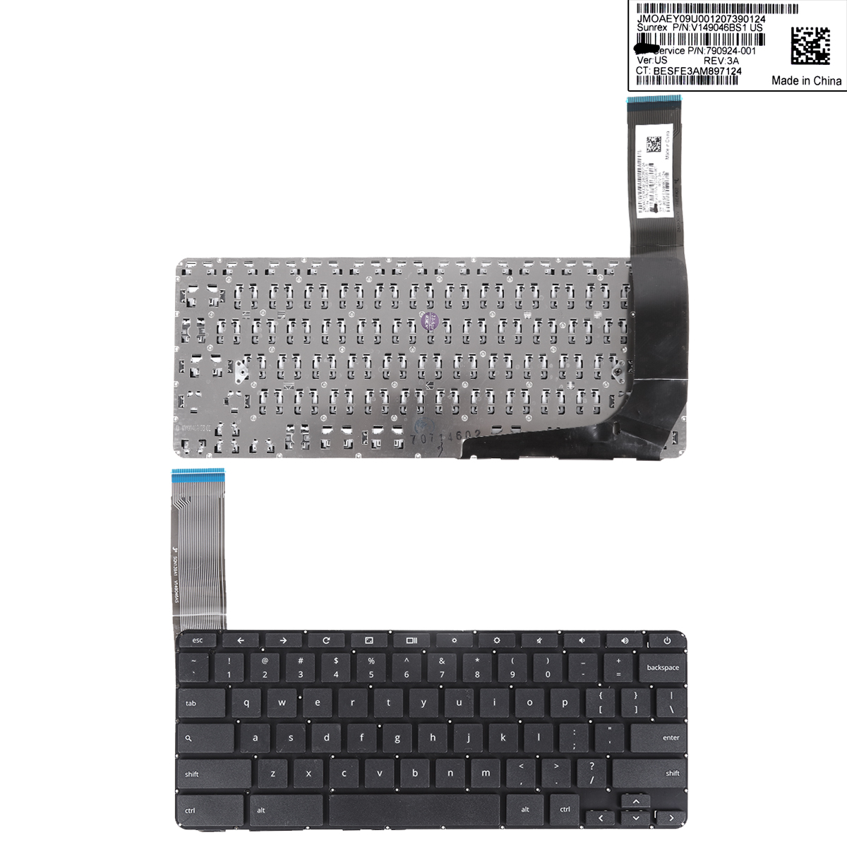 Picture of New Replacement Laptop Keyboard For HP Pavilion Chromebook 14-Q 14-X BLACK(With cable folded) US Layout